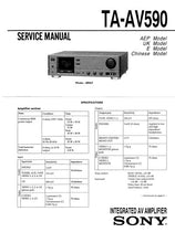 Load image into Gallery viewer, SONY TA-AV590 SERVICE MANUAL BOOK IN ENGLISH INTEGRATED AV AMPLIFIFIER