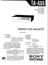 Load image into Gallery viewer, SONY TA-AX6 SERVICE MANUAL BOOK IN ENGLISH INTEGRATED STEREO AMPLIFIER