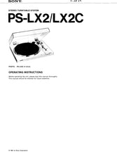 Load image into Gallery viewer, SONY PS-LX2 PS-LX2C OPERATING INSTRUCTIONS ENGLISH STEREO TURNTABLE SYSTEM