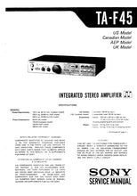 Load image into Gallery viewer, SONY TA-F45 SERVICE MANUAL ENGLISH INTEGRATED STEREO AMPLIFIER