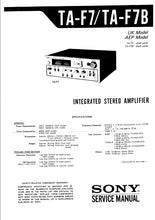 Load image into Gallery viewer, SONY TA-F7 T-F7B SERVICE MANUAL ENGLISH INTEGRATED STEREO AMPLIFIER