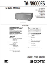 Load image into Gallery viewer, SONY TA-N9000ES SERVICE MANUAL ENGLISH POWER AMPLIFIER