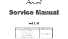 Load image into Gallery viewer, AIRWELL AWSI-HJD009 012-N11 YAZE218 SERVICE MANUAL BOOK IN ENGLISH AIR CONDITIONERS
