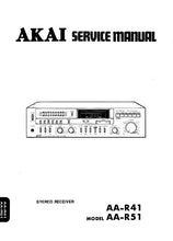 Load image into Gallery viewer, AKAI AA-R41 AA-R51 SERVICE MANUAL BOOK IN ENGLISH STEREO RECEIVER