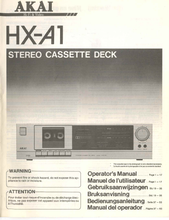Load image into Gallery viewer, AKAI HX-A1 OPERATOR'S MANUAL BOOK IN ENGLISH STEREO CASSETE DECK