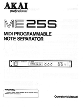 Load image into Gallery viewer, AKAI ME25S OPERATOR'S MANUAL BOOK IN ENGLISH MIDI PROGRAMMABLE NOTE SEPARATOR