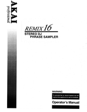 Load image into Gallery viewer, AKAI REMIX 16 OPERATOR'S MANUAL BOOK IN ENGLISH STEREO DJ PHRASE SAMPLER