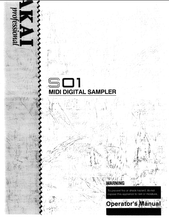 Load image into Gallery viewer, AKAI S01 OPERATOR'S MANUAL BOOK IN ENGLISH MIDI DIGITAL SAMPLER