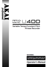Load image into Gallery viewer, AKAI U400 OPERATOR'S MANUAL BOOK IN ENGLISH RIFF O MATIC VARIABLE TEMPO CONSTANT PITCH PHRASE RECORDER