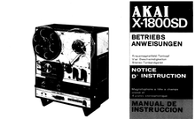 Load image into Gallery viewer, AKAI X-1800SD BETRIEBS ANWEISUNGEN STEREO TONBANDGERAT