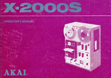 Load image into Gallery viewer, AKAI X-2000S OPERATOR'S MANUAL BOOK IN ENGLISH STEREO TAPE AND 8 TRACK CARTRIDGE RECORDER