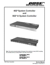 Load image into Gallery viewer, BOSE 402 402 II 802 II 802 III SERVICE MANUAL BOOK IN ENGLISH SYSTEM CONTROLLER