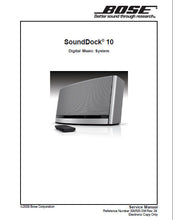Load image into Gallery viewer, BOSE SOUNDDOCK 10 SERVICE MANUAL BOOK IN ENGLISH DIGITAL MUSIC SYSTEM