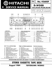 Load image into Gallery viewer, HITACHI D-W500 SERVICE MANUAL BOOK IN ENGLISH FRANC DEUT STEREO CASSETTE TAPE DECK