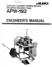 Load image into Gallery viewer, JUKI APW-192 ENGINEERS MANUAL BOOK IN ENGLISH SEWING MACHINE