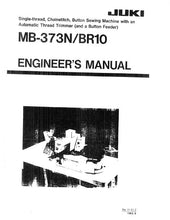 Load image into Gallery viewer, JUKI BR10 MB-373N ENGINEERS MANUAL BOOK IN ENGLISH SEWING MACHINE