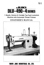 Load image into Gallery viewer, JUKI DLU-490-4 ENGINEERS MANUAL BOOK IN ENGLISH SEWING MACHINE