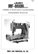 Load image into Gallery viewer, JUKI MF-860N SERIES ENGINEERS MANUAL BOOK IN ENGLISH SEWING MACHINE