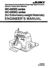 Load image into Gallery viewer, JUKI MO-6000S SERIES MO-6900G SERIES ENGINEERS MANUAL BOOK IN ENGLISH SEWING MACHINE