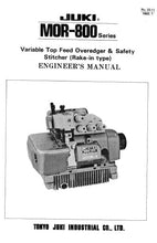 Load image into Gallery viewer, JUKI MOR-800 ENGINEERS MANUAL BOOK IN ENGLISH SEWING MACHINE
