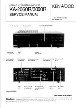 Load image into Gallery viewer, KENWOOD KA-2060R KA-3060R SERVICE MANUAL BOOK IN ENGLISH STEREO INTEGRATED AMPLIFIER