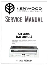 Load image into Gallery viewer, KENWOOD KR-3010 KR-3010L SERVICE MANUAL BOOK IN ENGLISH STEREO RECEIVER
