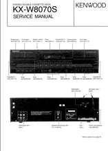 Load image into Gallery viewer, KENWOOD KX-W8070S SERVICE MANUAL BOOK IN ENGLISH STEREO DOUBLE CASSETTE DECK