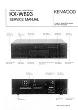 Load image into Gallery viewer, KENWOOD KX-W893 SERVICE MANUAL BOOK IN ENGLISH STEREO DOUBLE CASSETTE DECK