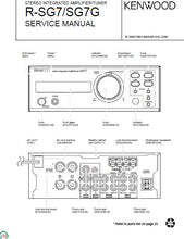 Load image into Gallery viewer, KENWOOD R-SG7 R-SG7G SERVICE MANUAL BOOK IN ENGLISH STEREO INTEGRATED AMPLIFIER TUNER
