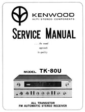 Load image into Gallery viewer, KENWOOD TK-80U SERVICE MANUAL BOOK IN ENGLISH ALL TRANSISTOR FM AUTOMATIC STEREO RECEIVER