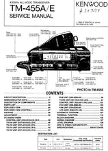 Load image into Gallery viewer, KENWOOD TM-455A TM-455E SERVICE MANUAL BOOK IN ENGLISH 430MHz ALL MODE TRANSCEIVER