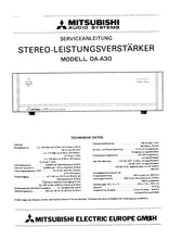 Load image into Gallery viewer, MITSUBISHI DA-A30 SERVICEANLEITUNG BUCH DEUTSCH STEREO LEISTUNGSVERSTARKER
