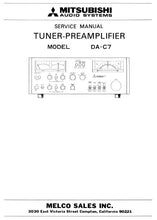 Load image into Gallery viewer, MITSUBISHI DA-C7 SERVICE MANUAL IN ENGLISH AM FM STEREO TUNER PREAMPLIFIER