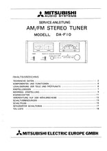Load image into Gallery viewer, MITSUBISHI DA-F10 SERVICEANLEITUNG BUCH DEUTSCH AM FM STEREO TUNER