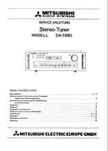Load image into Gallery viewer, MITSUBISHI DA-F680 SERVICEANLEITUNG BUCH DEUTSCH STEREO TUNER