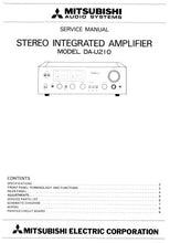 Load image into Gallery viewer, MITSUBISHI DA-U210 SERVICE MANUAL IN ENGLISH STEREO INTEGRATED AMPLIFIER