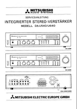 Load image into Gallery viewer, MITSUBISHI DA-U540 DA-U640 SERVICEANLEITUNG BUCH DEUTSCH INTEGRIERTER STEREO VERSTARKER