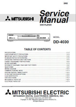 Load image into Gallery viewer, MITSUBISHI DD-4030 SERVICE MANUAL BOOK IN ENGLISH DVD PLAYER