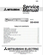 Load image into Gallery viewer, MITSUBISHI DD-6040 SERVICE MANUAL BOOK IN ENGLISH DVD PLAYER