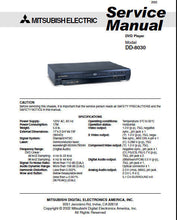 Load image into Gallery viewer, MITSUBISHI DD-8050 SERVICE MANUAL BOOK IN ENGLISH DVD PLAYER