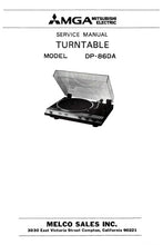 Load image into Gallery viewer, MITSUBISHI DP-86DA SERVICE MANUAL BOOK IN ENGLISH TURNTABLE