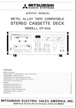 Load image into Gallery viewer, MITSUBISHI DT-40S SERVICE MANUAL BOOK IN ENGLISH STEREO CASSETTE DECK