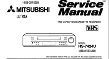 Load image into Gallery viewer, MITSUBISHI HS-7424U SERVICE MANUAL BOOK IN ENGLISH TIME LAPSE VIDEO CASSETTE RECORDER