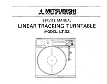 Load image into Gallery viewer, MITSUBISHI LT-22 SERVICE MANUAL BOOK IN ENGLISH LINEAR TRACKING TURNTABLE