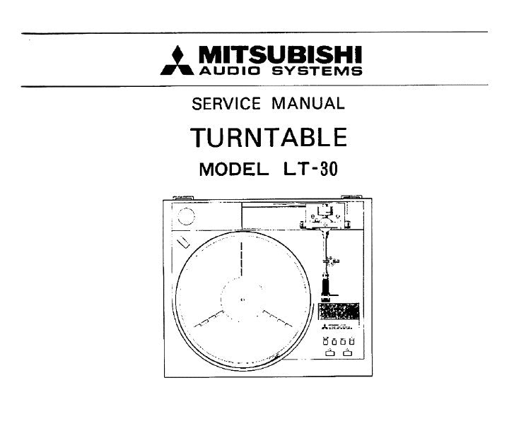 MITSUBISHI LT-30 SERVICE MANUAL BOOK IN ENGLISH TURNTABLE