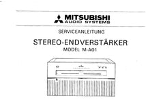 Load image into Gallery viewer, MITSUBISHI M-A01 SERVICEANLEITUNG BUCH DEUTSCH STEREO ENDVERSTARKER