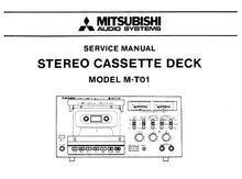 Load image into Gallery viewer, MITSUBISHI DT-12 SERVICE MANUAL BOOK IN ENGLISH STEREO CASSETTE DECK