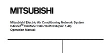 Load image into Gallery viewer, MITSUBISHI PAC-YG31CDA OPERATION MANUAL BOOK IN ENGLISH AIR CONDITIONING NETWORK SYSTEM