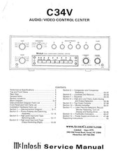 Load image into Gallery viewer, McINTOSH C34V SERVICE MANUAL BOOK IN ENGLISH AV CONTROL CENTER
