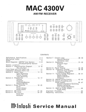 Load image into Gallery viewer, McINTOSH MAC4300V SERVICE MANUAL BOOK IN ENGLISH AM FM RECEIVER
